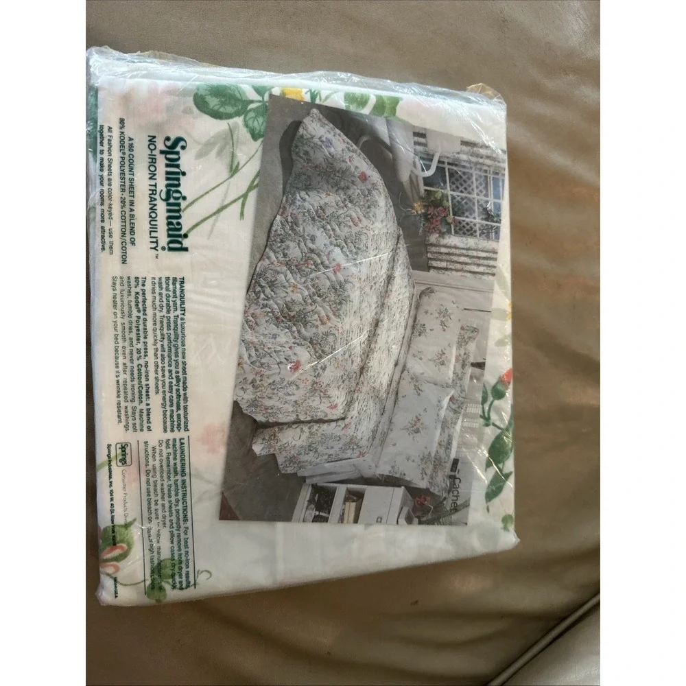 Springmaid Vintage No Iron Tranquility Twin Fitted Sheets Cachet